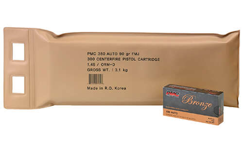 Ammunition PMC Ammunition Bronze 380ACP PMC BRNZ 380ACP 90GR FMJ 6 BX BP • Model: Bronze